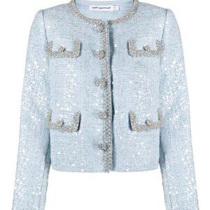 Self-Portrait Blue Sequin Jacket